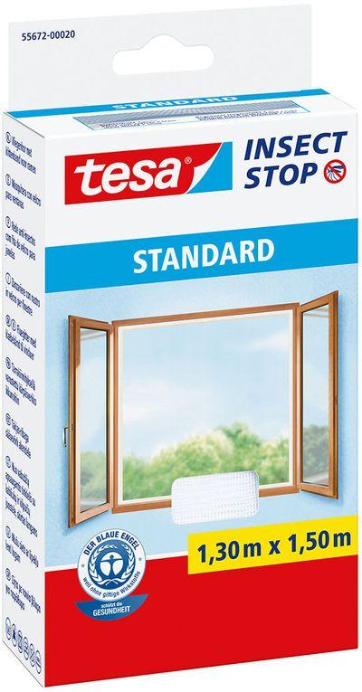Sieť tesa® Standard, 130x150 cm, proti hmyzu a komárom, na okno, biela