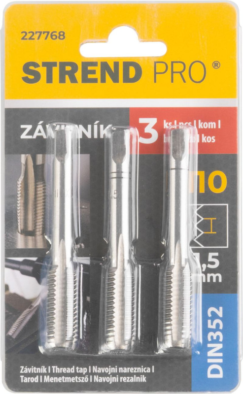 Závitník Strend Pro, M10, 1,5 mm, DIN352, bal. 3 ks 1