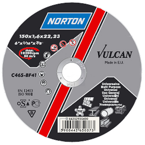 Kotúč NORTON Vulcan A 230x6,4x22 A30S-BF41, brúsny na kov a nerez