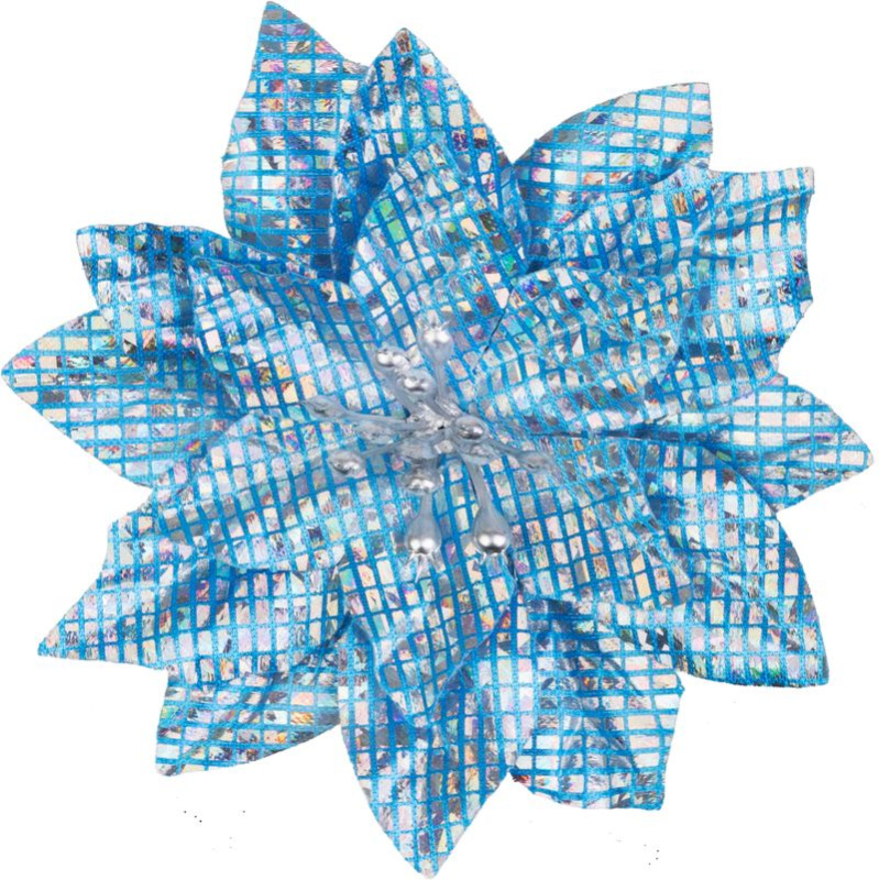 Kvet MagicHome Vianoce, poinsettia, modrý, 12 cm