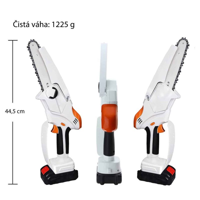 Akumulátorová reťazová píla, lišta 15 cm, 2x batéria 2Ah 21V, 1x nabíjačka, VASKO 5