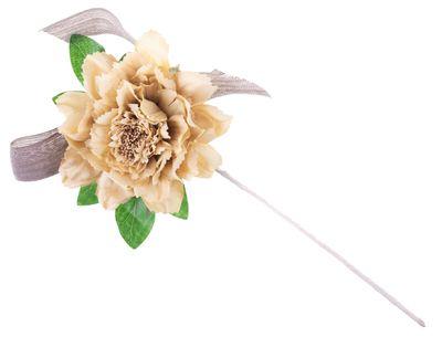 Kvet MagicHome, pivónia, so stuhou, oker, stonka, veľkosť kvetu: 17 cm, dĺžka kvetu: 37 cm, bal. 6 k