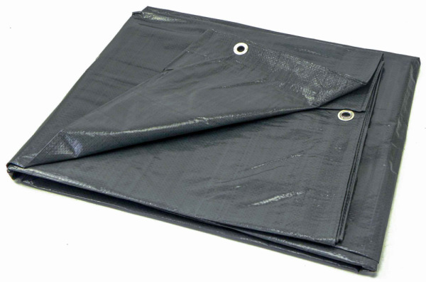 Plachta 6 x 10 m, nepremokavá s okami, hrubá sivá 120g/m2, GEKO