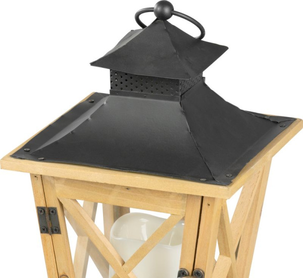 Lampáš MagicHome LW8680, 19x19x36 cm, LED, 3xAAA, drevo 3