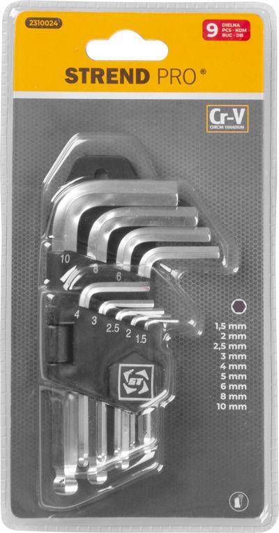 Sada kľúčov Strend Pro HK0044, 9 dielna, Hex S1, Imbus s guličkou 1