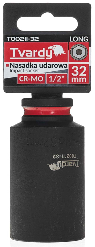 Hlavica nástrčná predĺžená 6HRAN 1/2" 32 mm, úderová, Cr-Mo, TVARDY 2