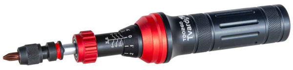 Skrutkovač momentový 1/4" 1-6 Nm + príslušenstvo, TVARDY 2