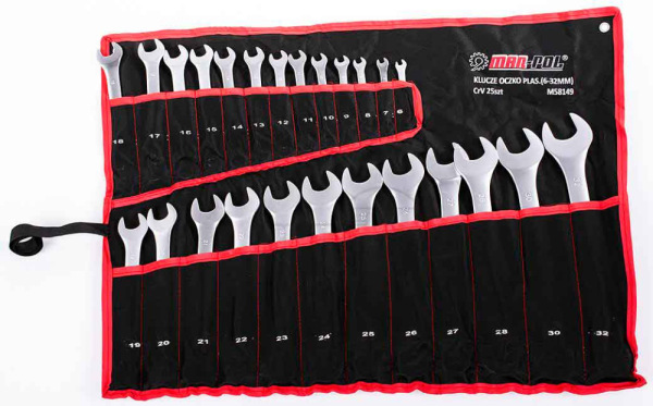 Sada očkoplochých kľúčov 25-dielna, 6-32 mm, v plátne, MAR-POL 5