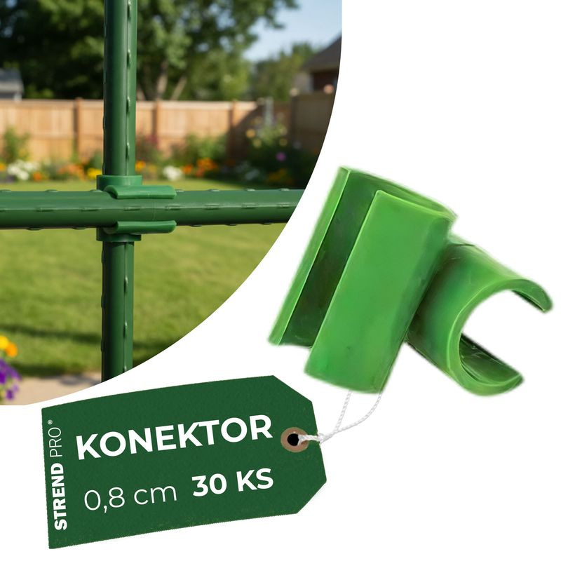 Spojka SC08, 8 mm, plast, konektor na záhradné oporné tyče, bal.30ks 1