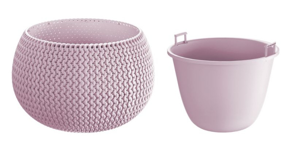 Kvetináč SPLOFY Bowl 290x195 mm, light berry, s vložkou