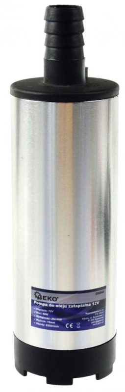 Čerpadlo na olej ponorné, 60 W, 12 V, 25 litrov/min, priemer čerpadla 52 mm, GEKO 4