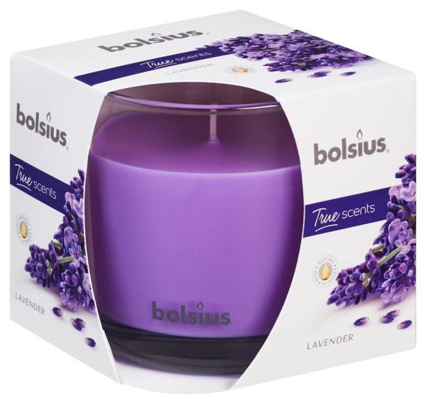 Sviečka Bolsius Jar True Scents 95/95 mm, vonná, levanduľa