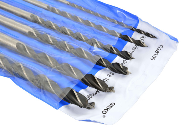 Sada vrtákov do dreva 4, 6, 8, 10 ,12, 14 mm x 300 mm, 6-dielna, GEKO 2