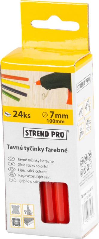 Tyčinka Strend Pro GS-201C, 100x07 mm, červená, bal. 24 ks, tavná, lepiaca, náplň do tavnej pištole 1