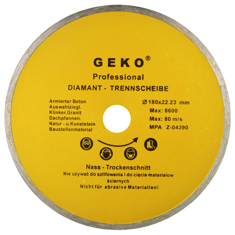 Diamantový kotúč celoobvodový 180 x 22,2 x 2,5 mm, GEKO