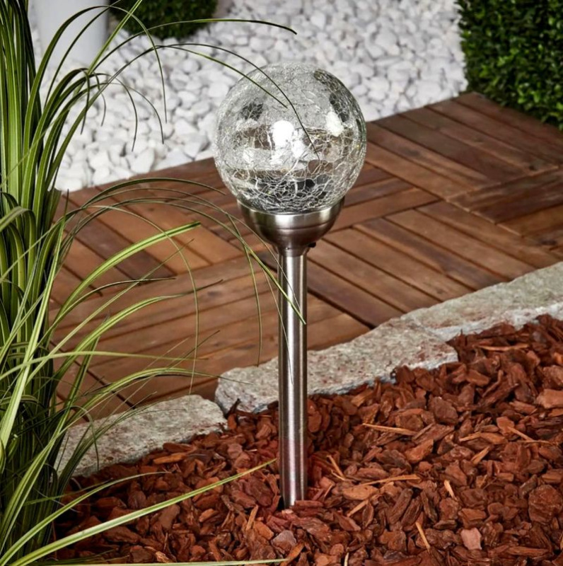 Lampa Strend Pro Garden, 12x44 cm, solárna, 1xLED farebná a teplá biela, AA, nehrdzavejúca oceľ+sklo 1