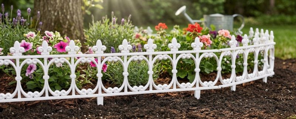 Ohrada Gardens F755, 87x34 cm, plastová, biela, mini dekoračný plot, bal. 4 ks 1