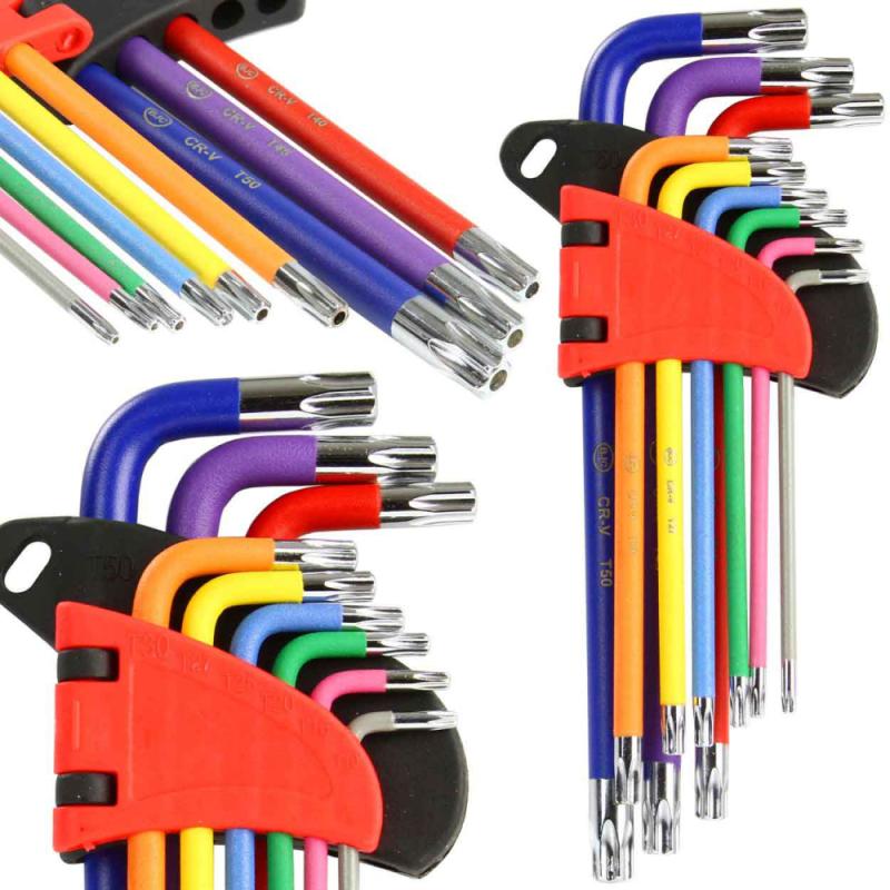 Sada farebných TORX kľúčov T10-T50, 9-dielna, MAR-POL