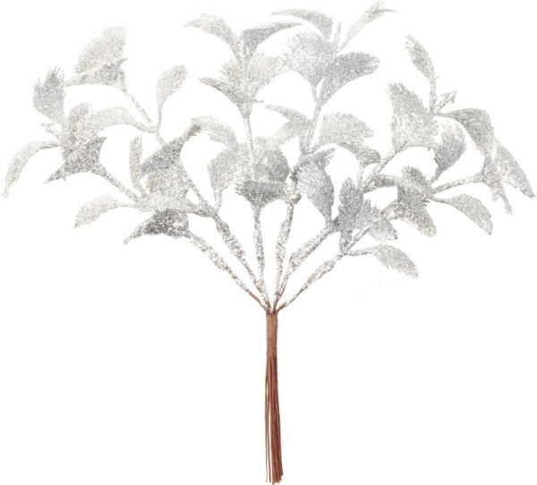 Vetvička MagicHome Vianoce, LT strieborná, 17 cm