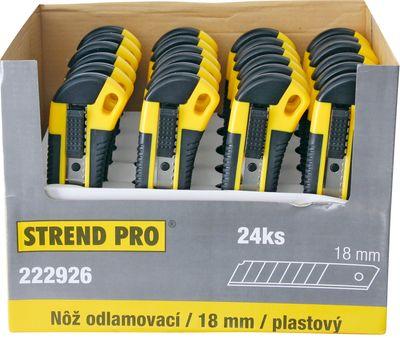 Nôž Strend Pro UKBOX-86-18 18 mm, odlamovací, plastový, Sellbox 24 ks