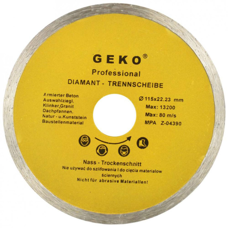 Diamantový kotúč celoobvodový 115 x 22 x 1,9 mm, GEKO