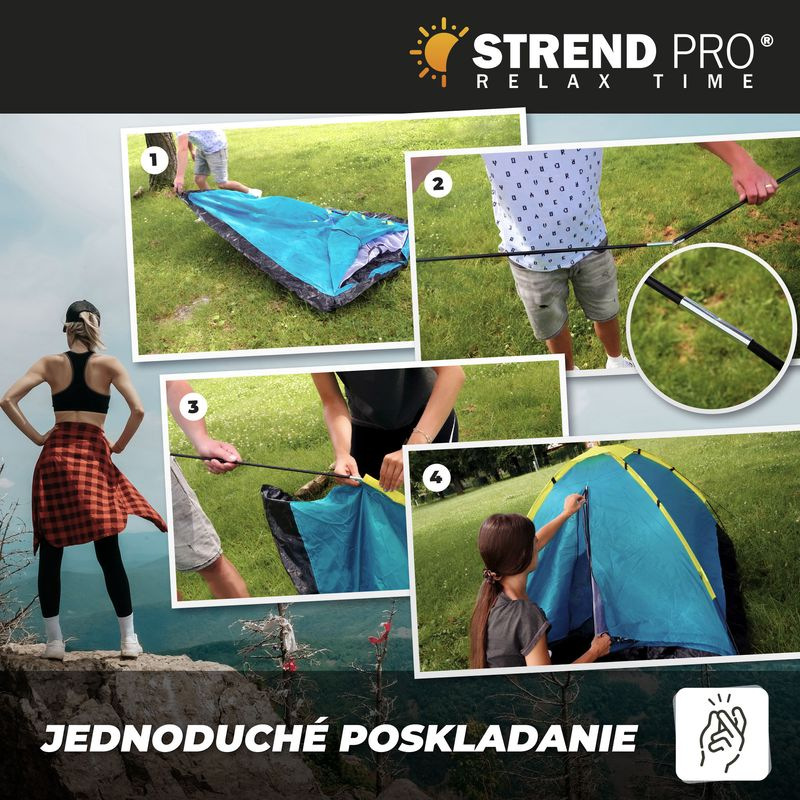 Stan Strend Pro, turistický, pre 2 osoby, zelený, 205x150x100 cm 3