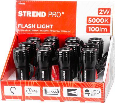 Svietidlo Strend Pro Flashlight FL004, COB 100 lm, AluBody, 3xAAA, Sellbox 12 ks 6