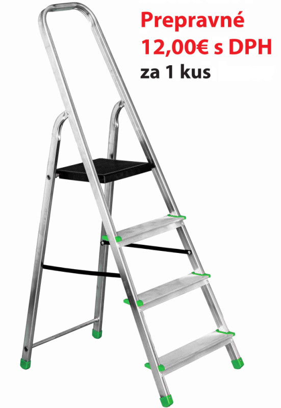 Schodíky hliníkové - 7 stupne, 145 cm, nosnosť 120 kg, VASKO