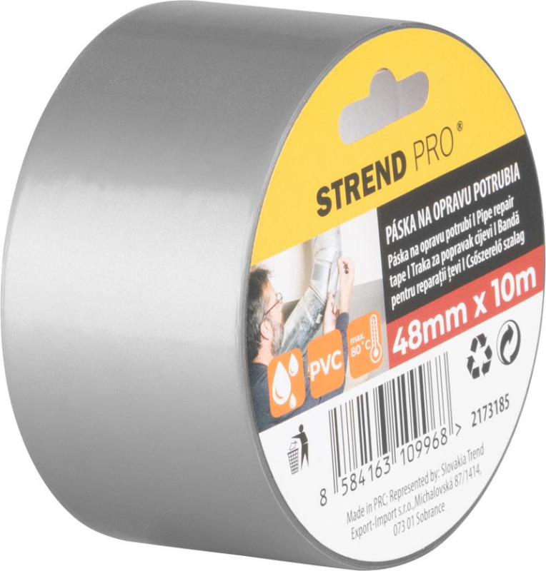 Páska Strend Pro, 48 mm, L-10 m, šedá, na opravu potrubia, PVC 2