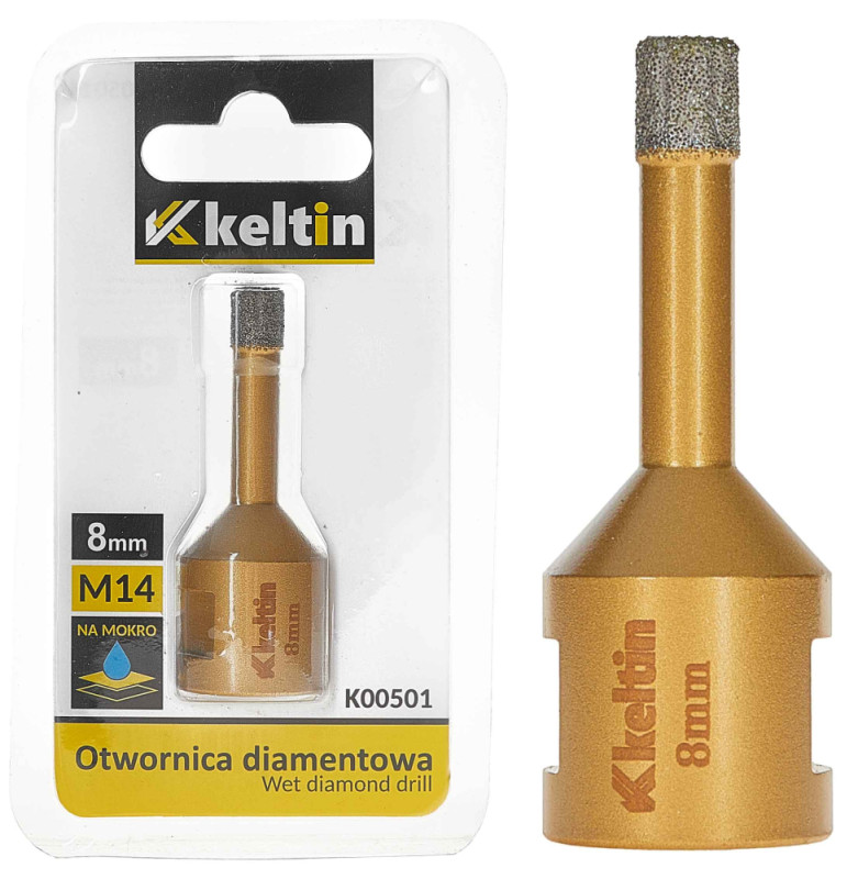 Vrták diamantový korunkový, závit M14 do uhlovej brúsky priemer 8 mm, GEKO 1