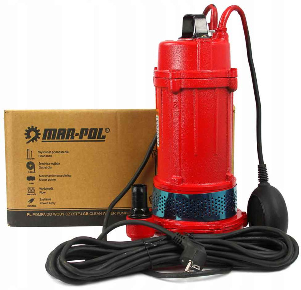 Čerpadlo na vodu, 230V/50Hz, výtlak 32 m, 15 m3/h, 1100 W, priemer hrdla 1" MAR-POL 1