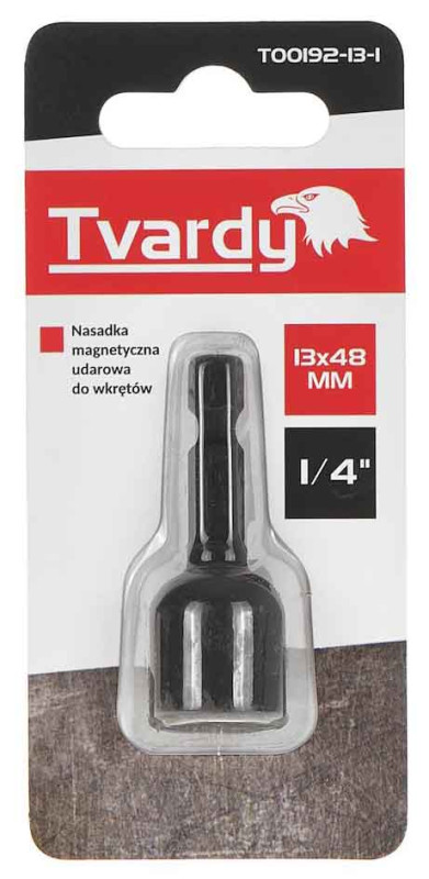 Adaptér úderový 1/4" 6 hran magnetický 13x48 mm, TVARDY 2