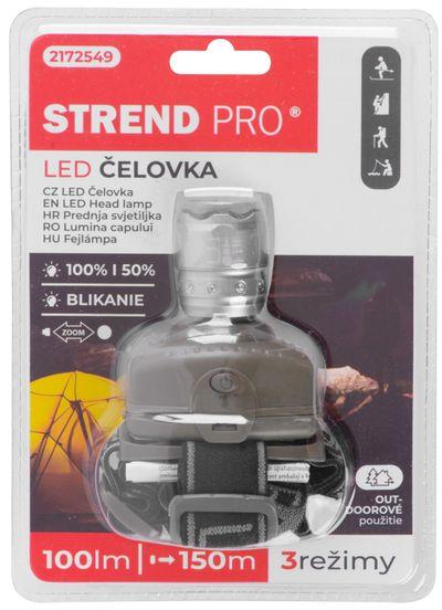 Čelovka Strend Pro Headlight H833, 2W CreeLED, ZOOM, 100 lm, 3xAAA, ultra light