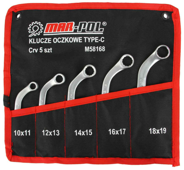 Sada očkových kľúčov typ C, 10-19 mm 5-dielna, MAR-POL 4
