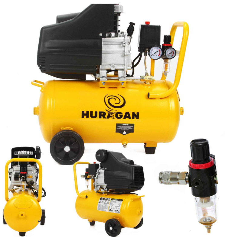 Kompresor olejový 1-piestový 1,5 kW, 216 l/min, 230V, vzdušník 24 litrov, HURAGAN 3