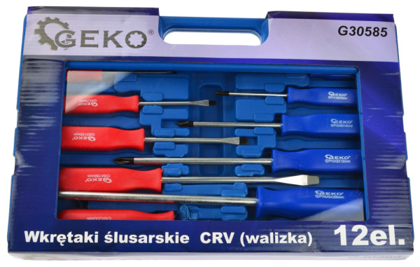Sada úderových skrutkovačov 12 dielna CRV, GEKO 4