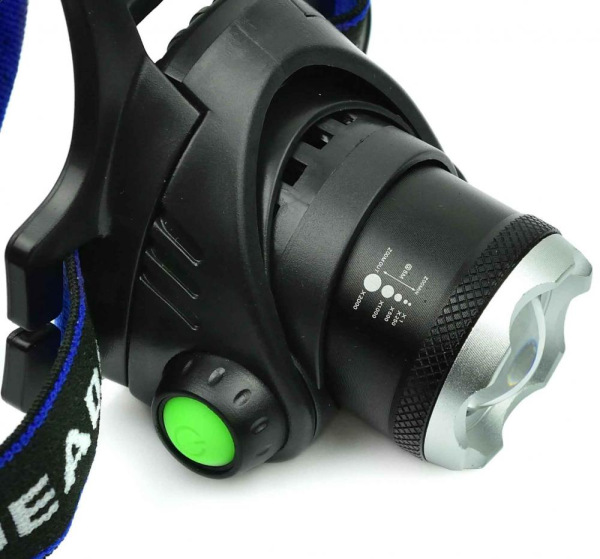 Čelová LED baterka akumulátorová 1000 lm, LED dióda CREE XM-L T6, GEKO 8