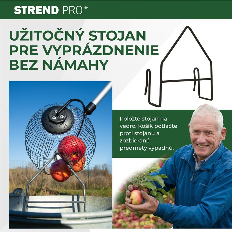 Zberač Strend Pro OD-50206, na orechy a ovocie s ALU teleskopickou násadou 80-120 cm 3
