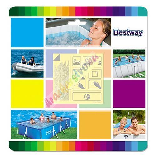 Súprava Bestway® 62091, na opravu bazénov a nafukovačiek, 10 ks, 65x65 mm