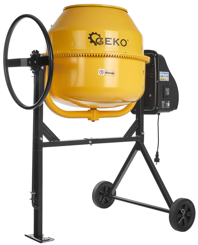 Miešačka elektrická 220 V, bubon 200 litrov, 1000 W, priemer plniaceho otvoru 395 mm, GEKO 1