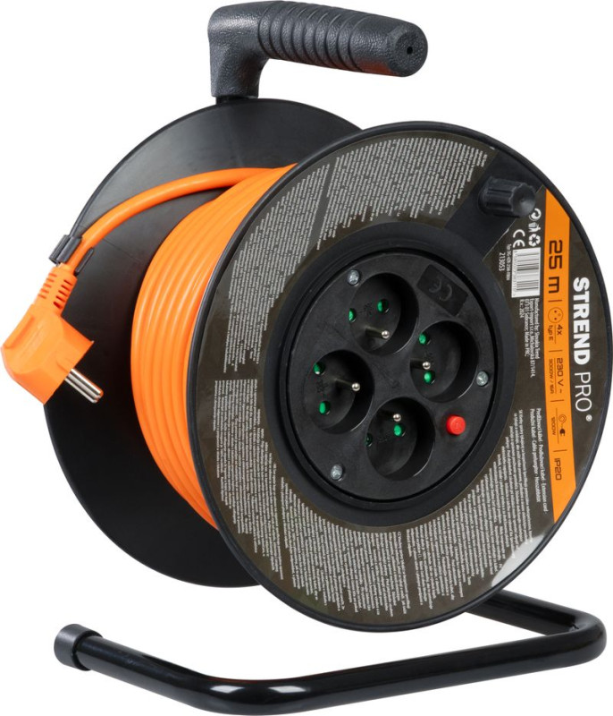 Kábel Strend Pro DG-FB04 predlžovací, L-25 m, na bubne, prierez 1,5 mm2 1