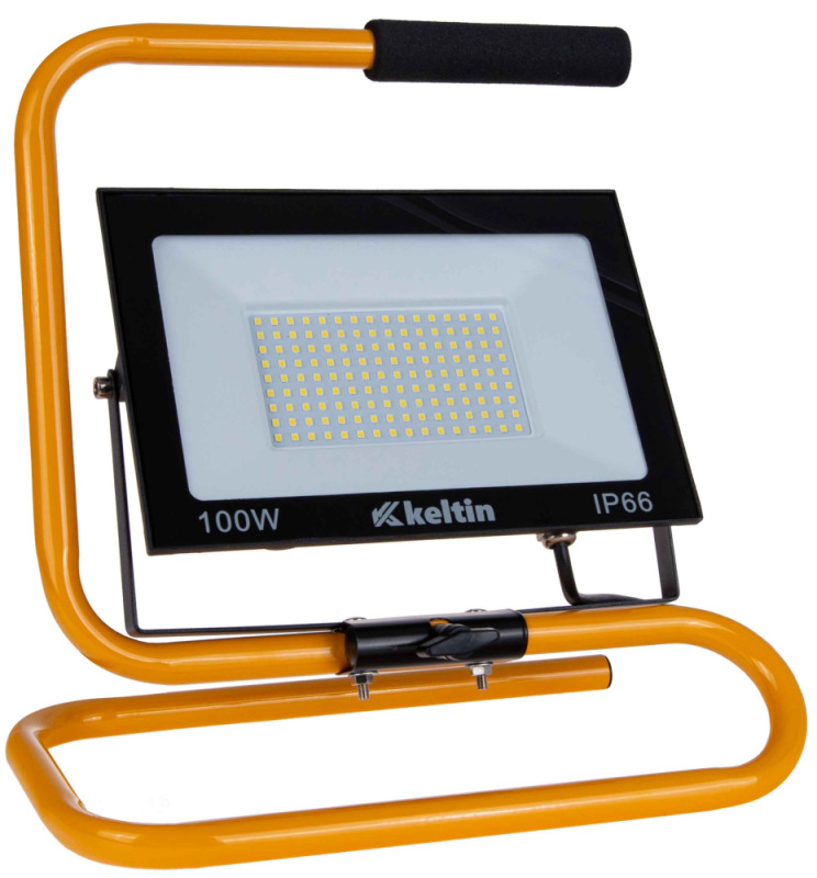 LED reflektor 100W so stojanom, studená biela 6500K, KELTIN 1