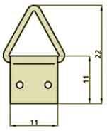 Závesné očko pre rám obrazov č. 1 11x11x22 mm, 100 ks