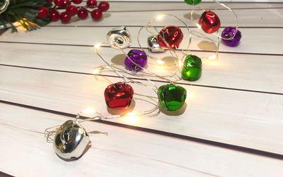 Reťaz MagicHome Vianoce Bell, 20x LED biela, so zvončekom, 2xAA, jednoduché svietenie, osvetlenie, L