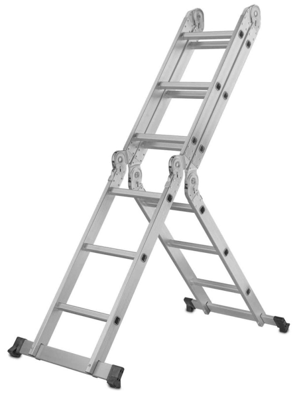 Rebrík štvordielny kĺbový 4 x 3 priečok, 370 cm, 11,8 kg, GEKO 7
