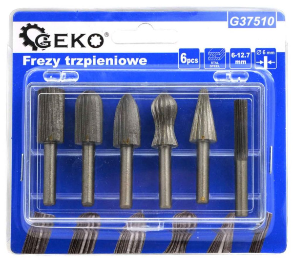 Sada technických fréz na stopke, 6-dielna, GEKO 1