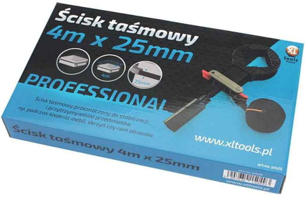 Univerzálna pásová zvierka 4m x 25mm, XL-TOOLS 5