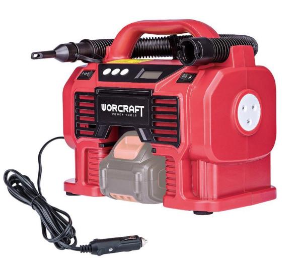 Kompresor Worcraft CAC-S20LiA ShareSYS, 160 Psi/11 Bar, 20V Li-ion, LED svetlo + autozásuvka 1