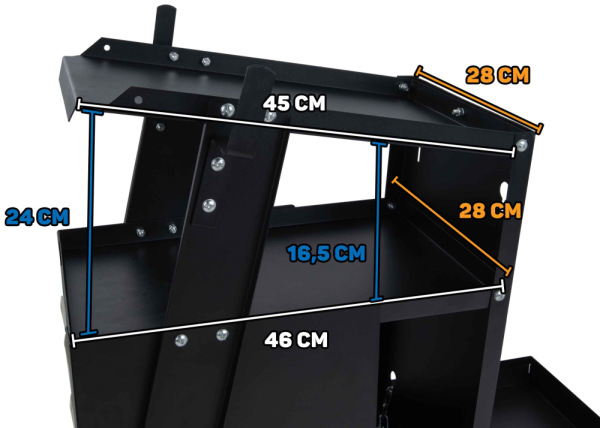 Mobilný vozík pre zváračov, 4 zásuvky, GEKO 4