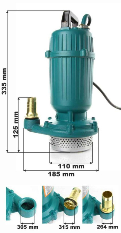 Čerpadlo na vodu, 230V/50Hz, výtlak 13 m, 15 m3/h, 550 W, priemer hrdla 1" 5
